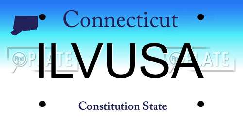 ILVUSA Connecticut License Plate