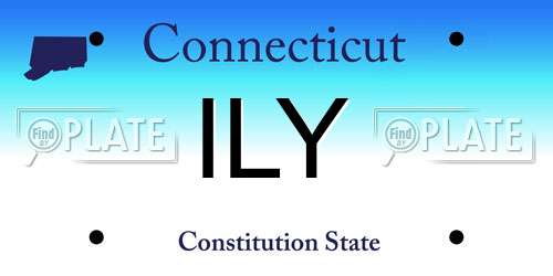 ILY Connecticut License Plate