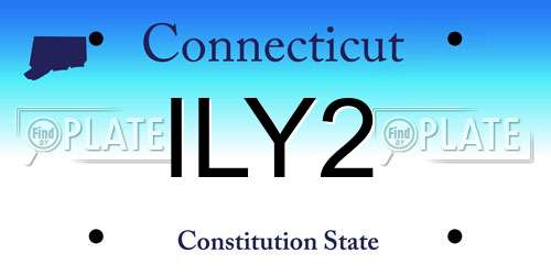 ILY2 Connecticut License Plate