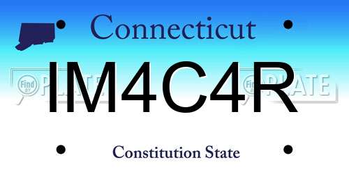 IM4C4R Connecticut License Plate