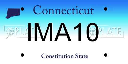 IMA10 Connecticut License Plate