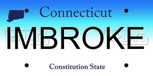 IMBROKE Connecticut License Plate