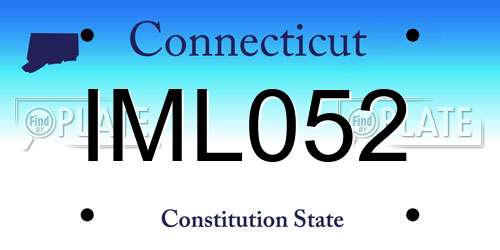 IML052 Connecticut License Plate