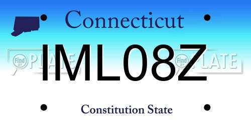 IML08Z Connecticut License Plate
