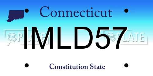 IMLD57 Connecticut License Plate