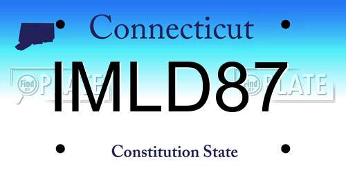 IMLD87 Connecticut License Plate