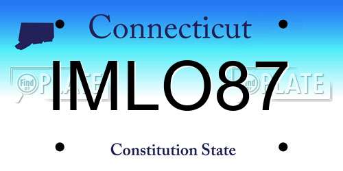 IMLO87 Connecticut License Plate