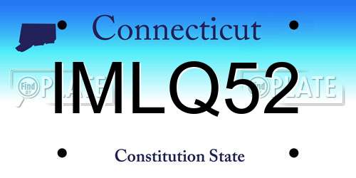 IMLQ52 Connecticut License Plate