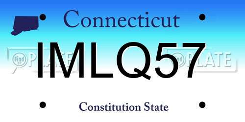 IMLQ57 Connecticut License Plate