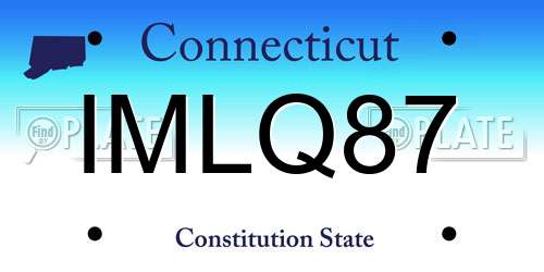 IMLQ87 Connecticut License Plate