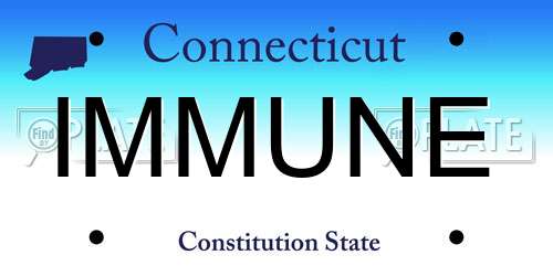 IMMUNE Connecticut License Plate