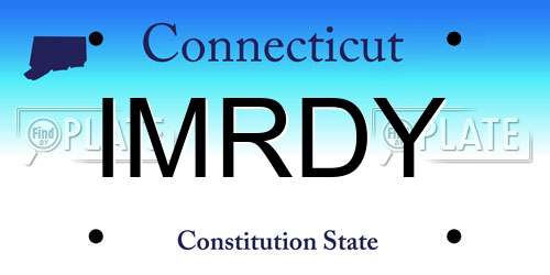 IMRDY Connecticut License Plate