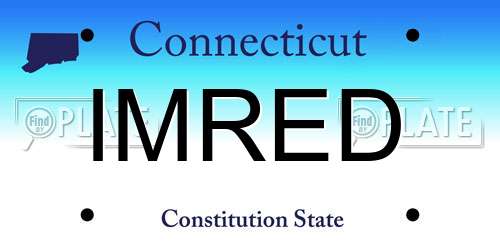 IMRED Connecticut License Plate