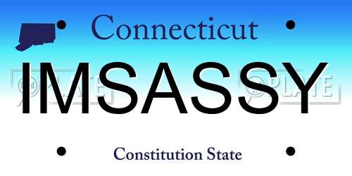 IMSASSY Connecticut License Plate