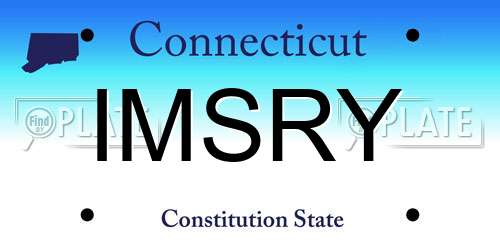 IMSRY Connecticut License Plate