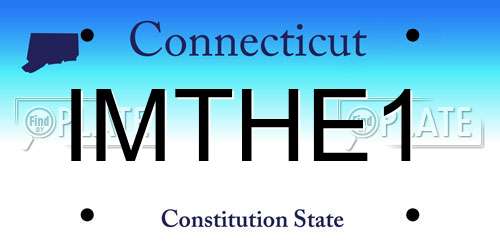 IMTHE1 Connecticut License Plate