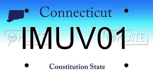 IMUV01 Connecticut License Plate