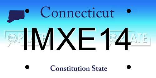 IMXE14 Connecticut License Plate