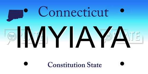 IMYIAYA Connecticut License Plate