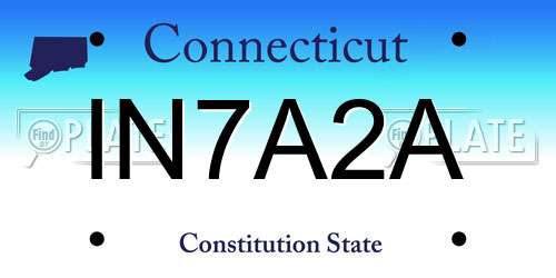 IN7A2A Connecticut License Plate