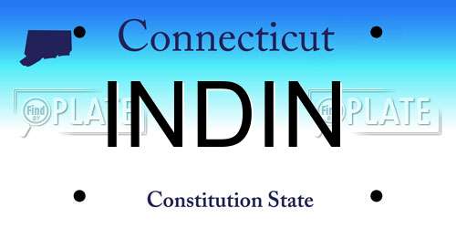 INDIN Connecticut License Plate