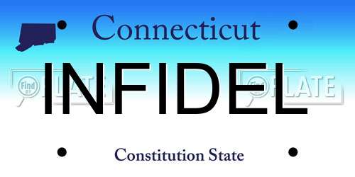 INFIDEL Connecticut License Plate