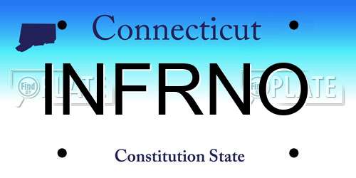 INFRNO Connecticut License Plate