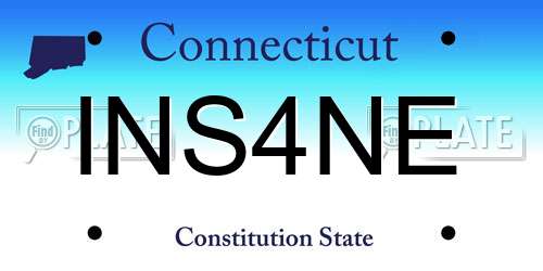 INS4NE Connecticut License Plate