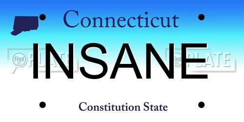 INSANE Connecticut License Plate