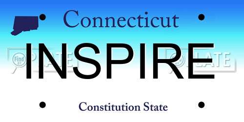 INSPIRE Connecticut License Plate