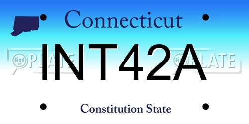 INT42A Connecticut License Plate
