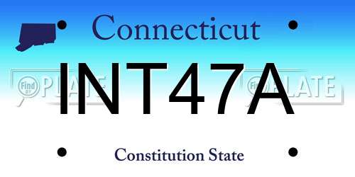 INT47A Connecticut License Plate