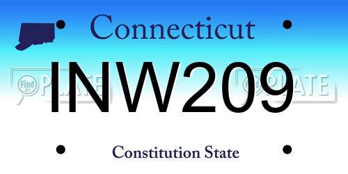 INW209 Connecticut License Plate