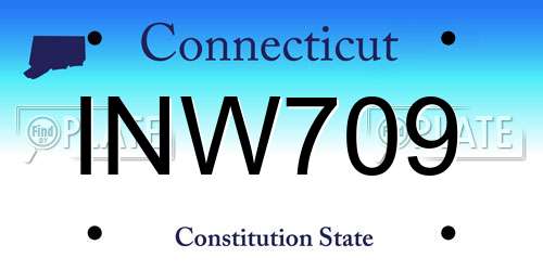 INW709 Connecticut License Plate