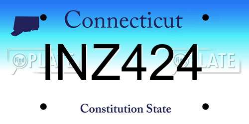 INZ424 Connecticut License Plate
