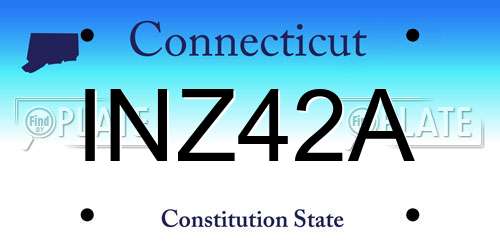 INZ42A Connecticut License Plate
