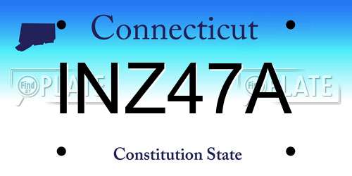 INZ47A Connecticut License Plate