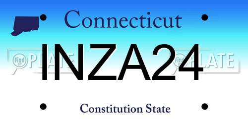 INZA24 Connecticut License Plate