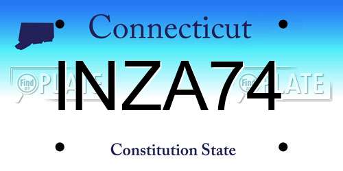 INZA74 Connecticut License Plate