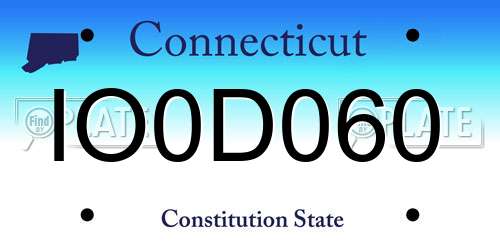 IO0D060 Connecticut License Plate
