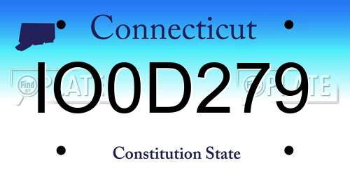 IO0D279 Connecticut License Plate