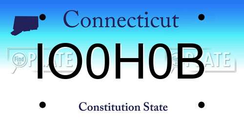 IO0H0B Connecticut License Plate