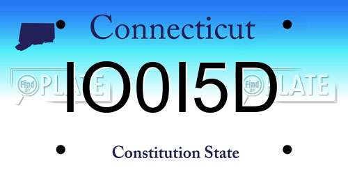 IO0I5D Connecticut License Plate