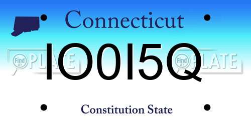 IO0I5Q Connecticut License Plate