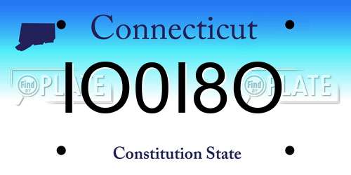 IO0I8O Connecticut License Plate