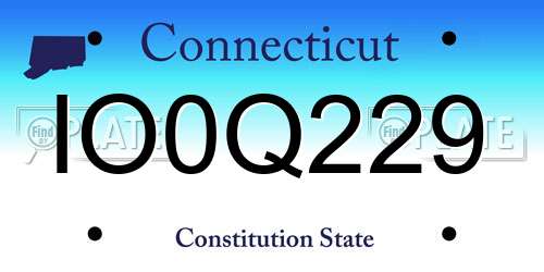IO0Q229 Connecticut License Plate