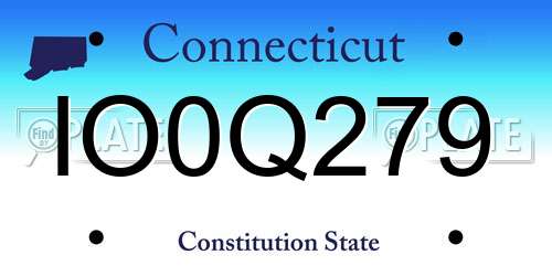 IO0Q279 Connecticut License Plate
