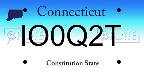 IO0Q2T Connecticut License Plate
