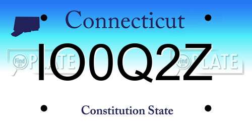IO0Q2Z Connecticut License Plate