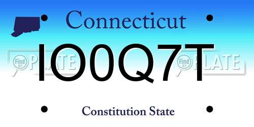 IO0Q7T Connecticut License Plate
